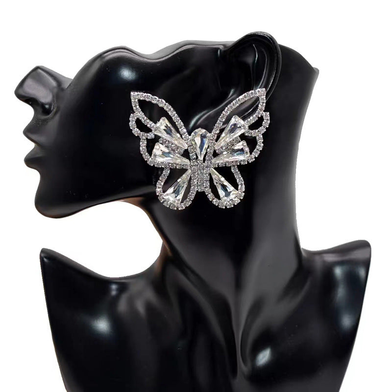 Boucles d'oreilles de collier de papillon surdimensionnées pour femmes