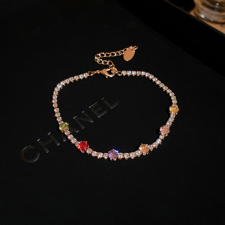 Joyas de moda Circón Pulsero cuadrado Geométrico Corea del Sur Fashion Fashion Heart Heart Bracelet Internet Light Luxury