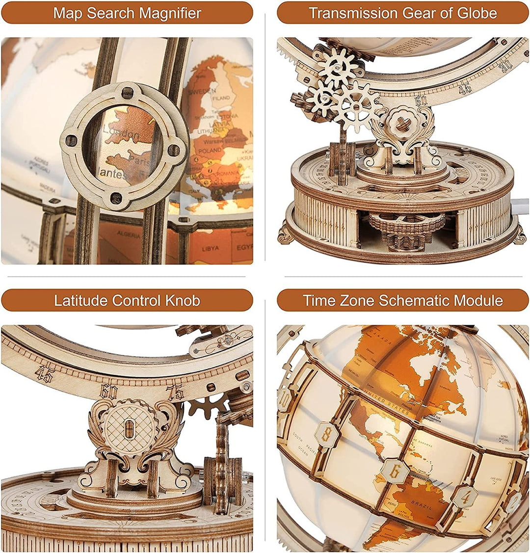 Rokr Luminous Globe 3D Wooden Hot Sprzedawanie 180pcs modele zestawów budulcowych