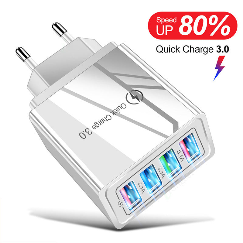 USB Charger Quick Charge 3.0 4 Phone Adapter For Tablet Portable Wall Mobile Charger Fast Charger
