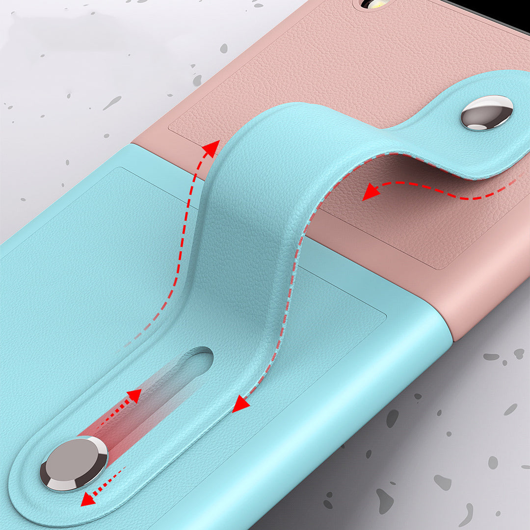 Anti-drop vouwscherm geïntegreerd scharnier mobiele telefoon hoesje omslag