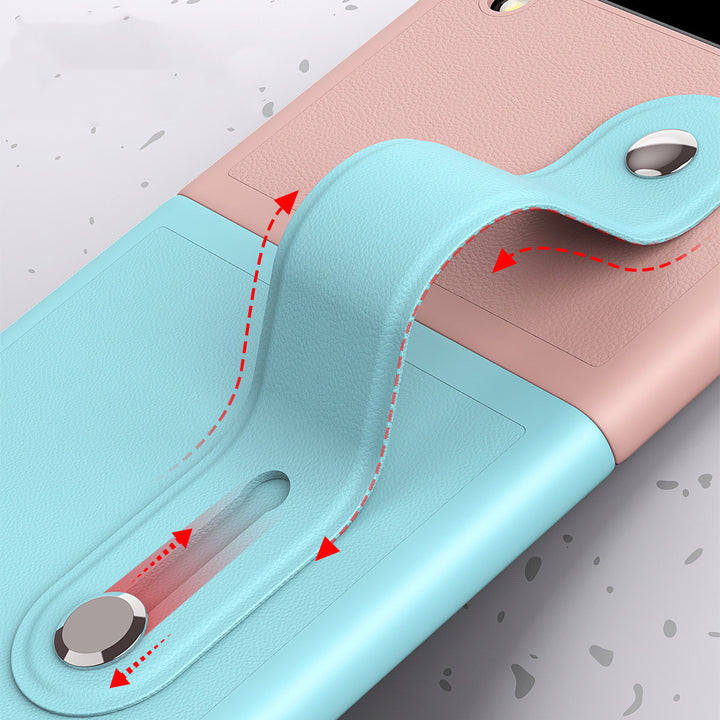 Anti-drop vouwscherm geïntegreerd scharnier mobiele telefoon hoesje omslag