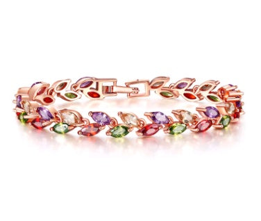 Armband armband sieraden mode kleurrijk kristal wilg armband koper zirkoon armband