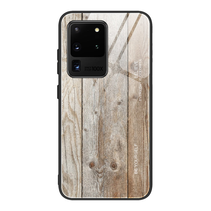 Étui de téléphone en verre trempé en bois