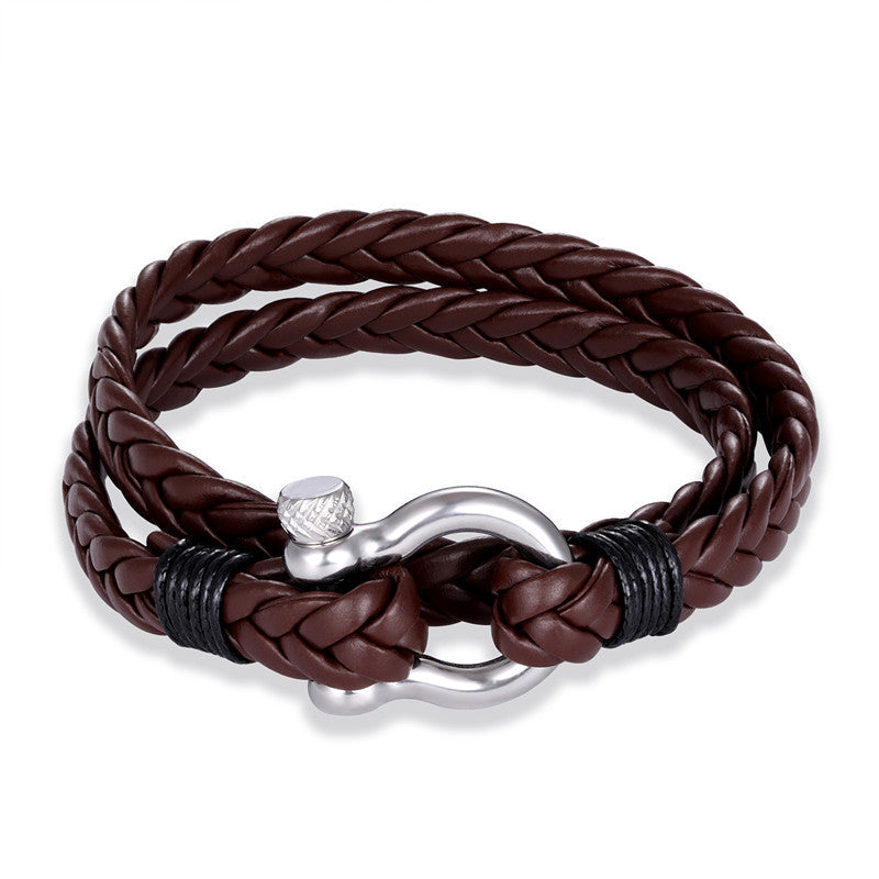 Men And Women All-matching Multi-layer Woven Leather Bracelet