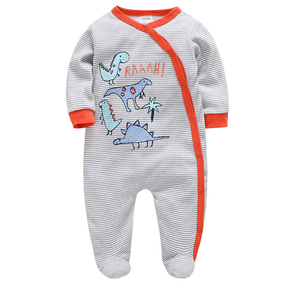 Baby langermet bomulls romper