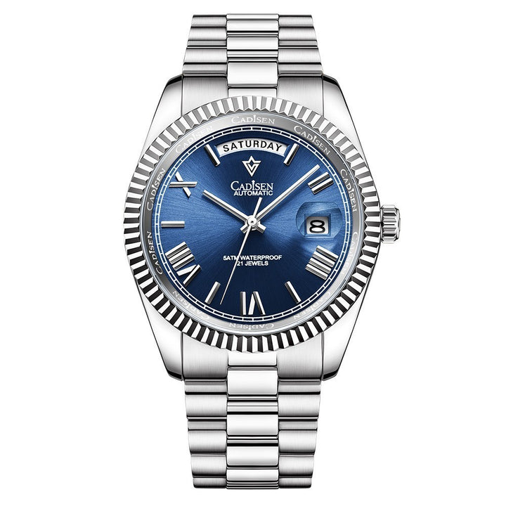 Shell en acier inoxydable automatique Mécanique des hommes Sapphire Calendrier Watch