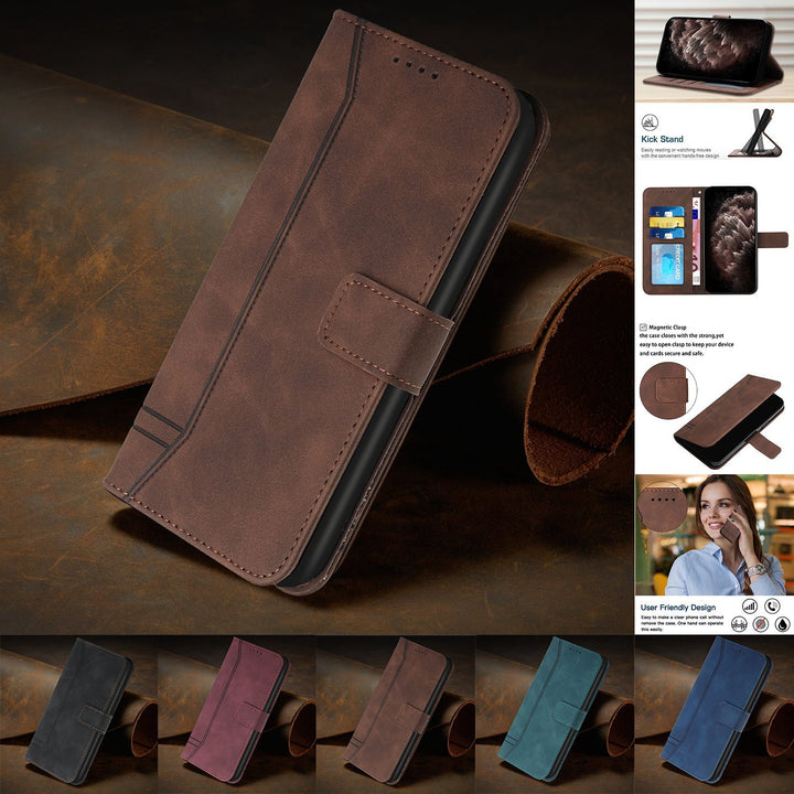 Card fold ten senzație de piele portofel carcasă telefonică mobilă