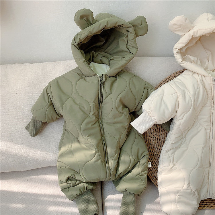 Erkekler ve kadınlar bebek ayılar kalınlaşmış sıcak kış kıyafetleri