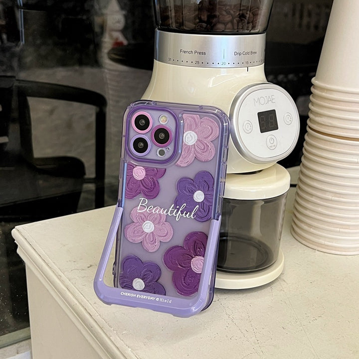 Leuke olieverfschilderij Flower Invisible Bracket Phone Case