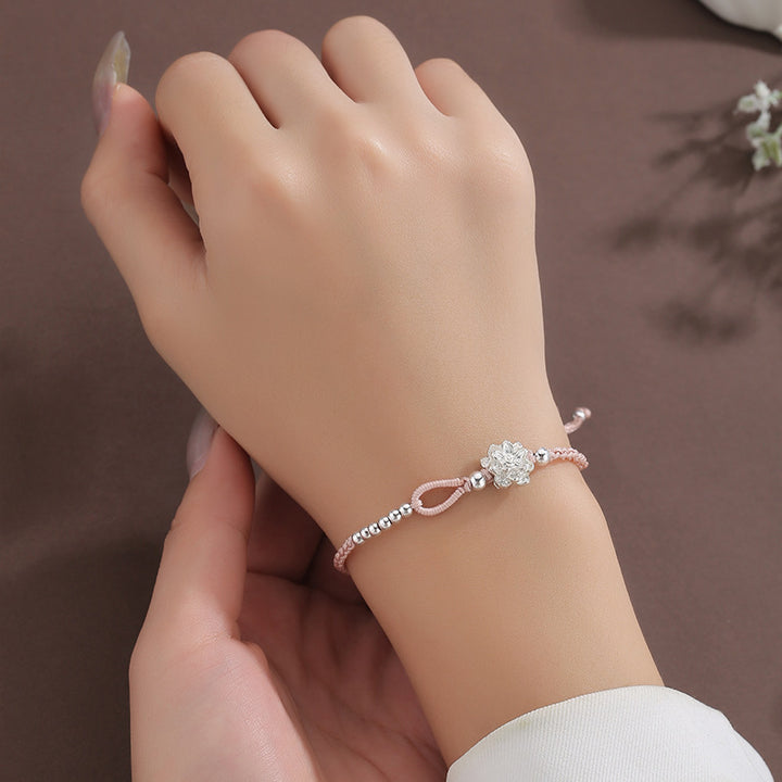 Minsheng Lucky Lotus Woven Hand Bracelet Bracelet Light Luxury Minority Exquisite