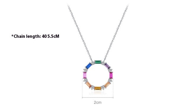 Pure Inlaid Color Zircon Clavicle Chain
