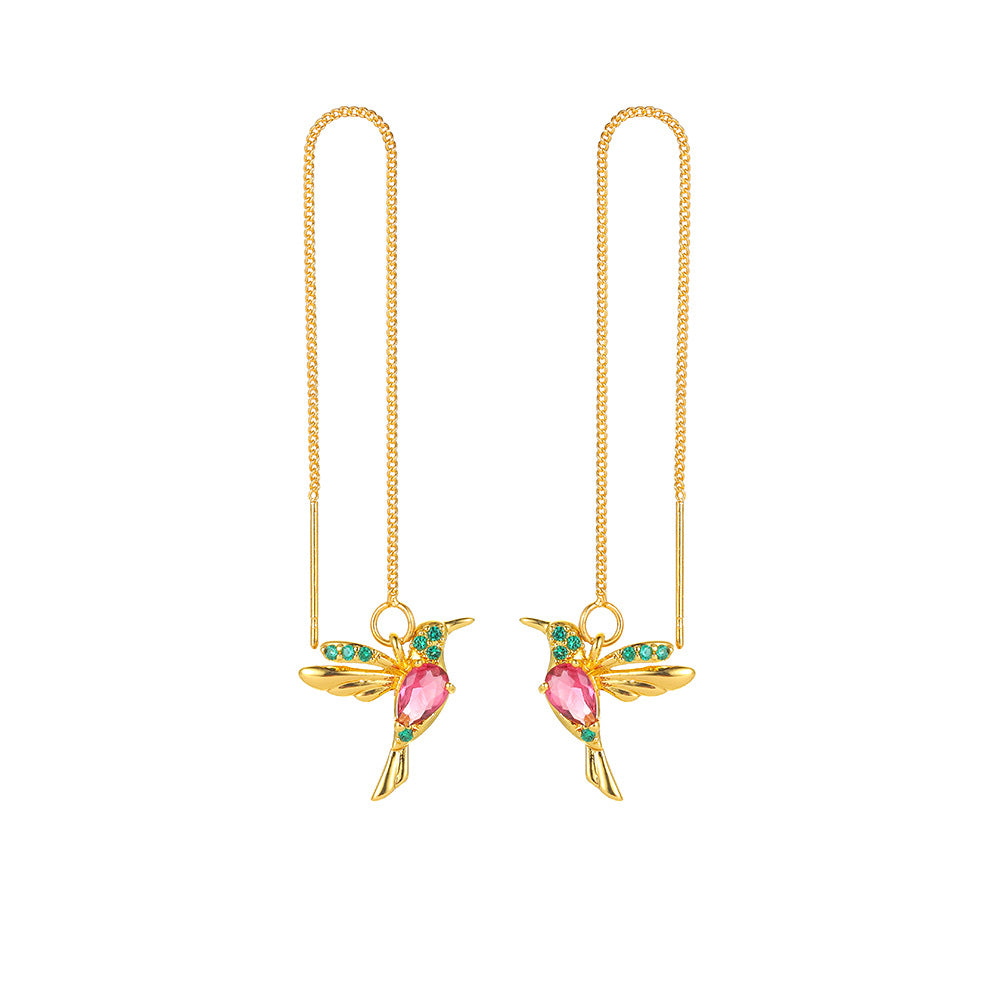 Gioielli di moda Nuovi orecchini unici per birdwili per uccelli unici per il colibrì per le donne eleganti ragazze cristalline a pendente gioielli