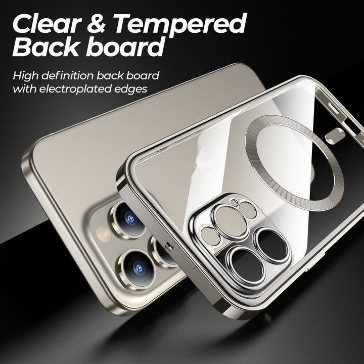 Anti-Privacy Metal Buckle Magnetic Support draadloos opladen Dubbelzijdige lens Volledige dekking Telefoonhoes Beschermingsbedekking