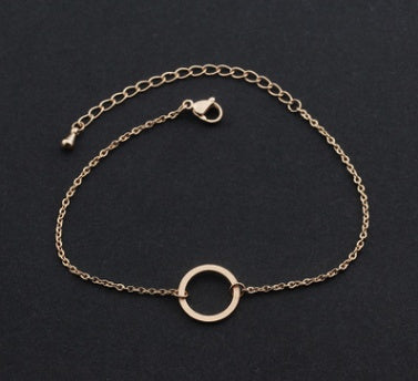 Pulseira de anel de vida redonda simples pulseira de aço inoxidável