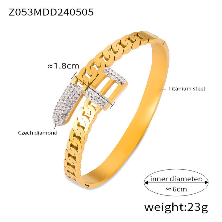 Refined Stylish And Versatile Niche Titanium Steel Bracelet