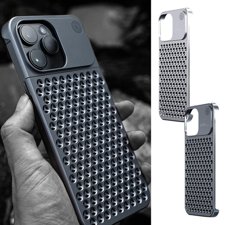 Aluminium legering telefoonhoesje voor 14 13 Pro Max plus holle warmte dissipatie anti-fall full body schokbestendige telefooncove