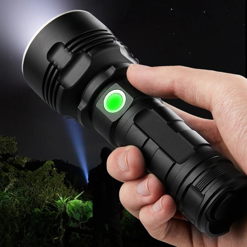 Сильный фонарик с фокусировкой светодиодный флеш