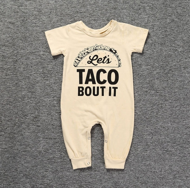 Neugeborene Baby Jungen Mädchen Kleidung Hamburger Buchstaben Kurzärmelen Strampler Overall Outfits 0-18m