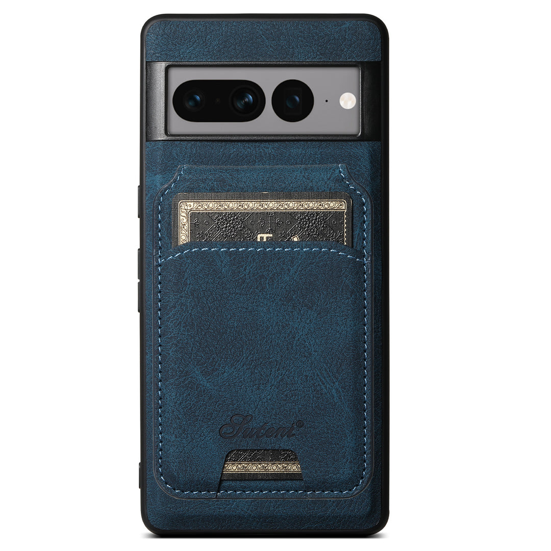 Card-inserting Leather Magnetic Phone Case