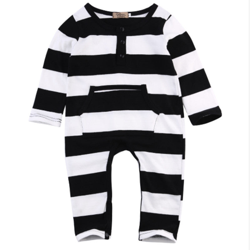 Baby pocket striped bodysuit
