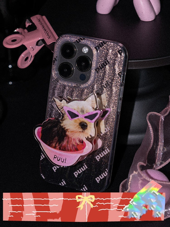 Evcil hayvan gradyanı sevimli küçük köpek komik telefon kasası