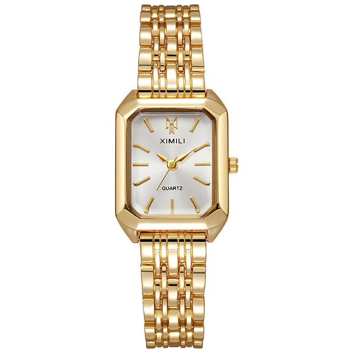 Fashion Simple Square Steel Strap Woman's Watch