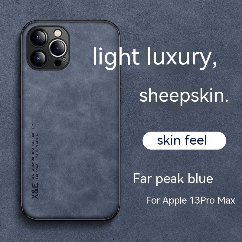 Magnetic Phone Case New Simple Sheepskin Protective Cover