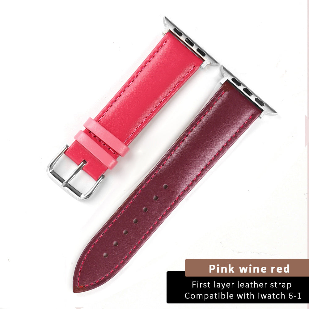 First Layer Cowhide Leather Strap Two-Color Watch Strap Wristband