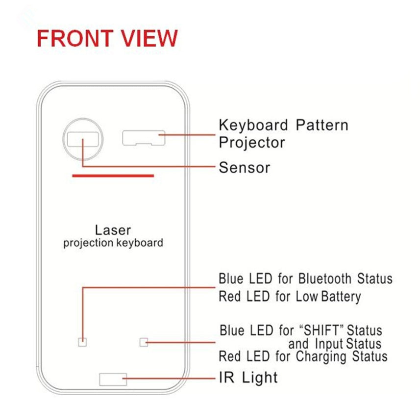 Clavier laser virtuel Leing FST Virtual Laser Virtual Bluetooth Wireless Projecteur Téléphone Clavier pour ordinateur portable Pad Computer avec fonction de souris
