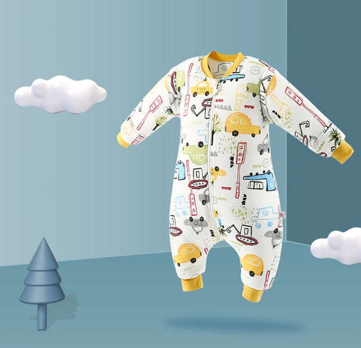 Baby soversacks tecknad mönster baby sovsäck vagnsäck för nyfödda delade ben