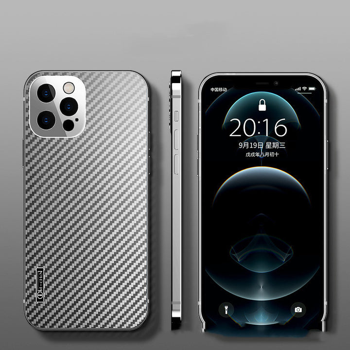 Stainless Steel Carbon Fiber Pattern Phone Case Thin Drop Resistant