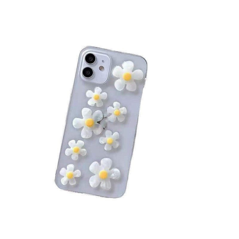 Ny Epoxy Daisy iPhone13Pro Mobiltelefonfodral lämpligt för transparent skyddande omslag mjukt