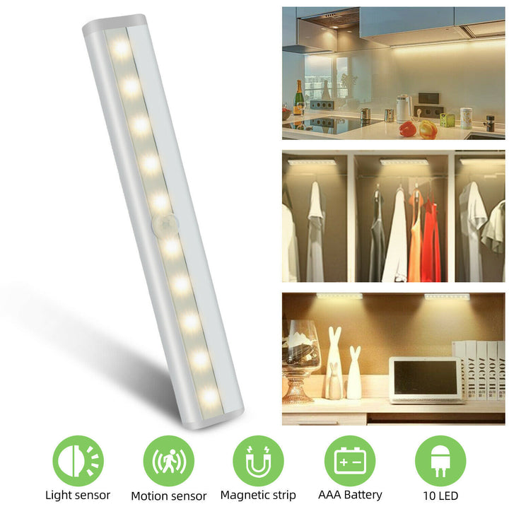 Сензор за безжично движение под шкаф шкаф LED светлина кухненски брояч Нощен лампа