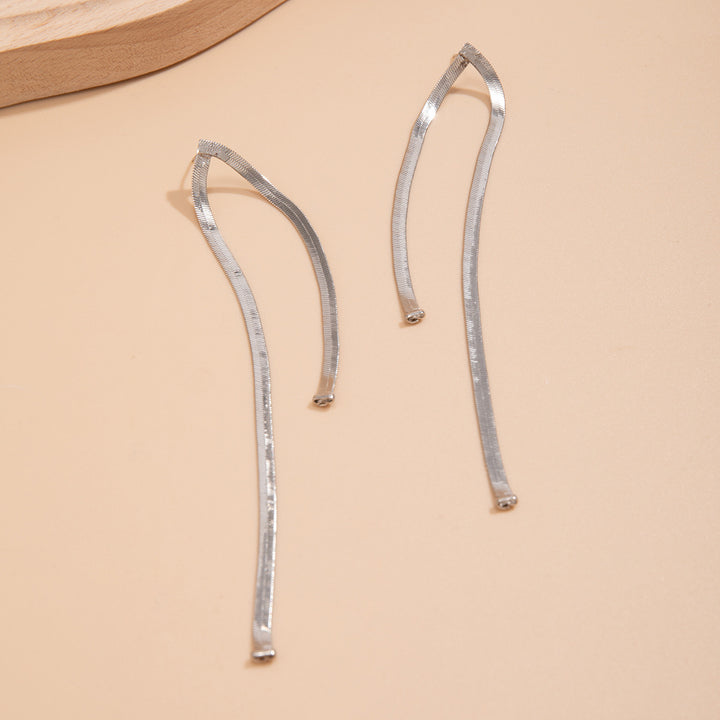 Long Party Snake Bones Chain Tassel Earrings