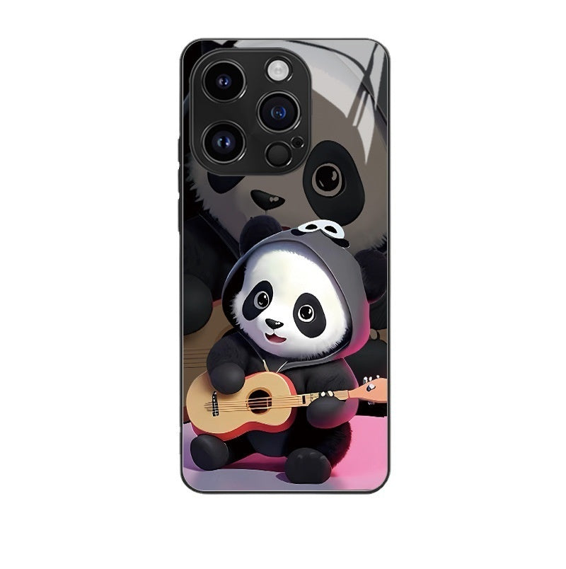 Panda Téléphone Couette mignon Carton National Treasure Glass Hard Hard