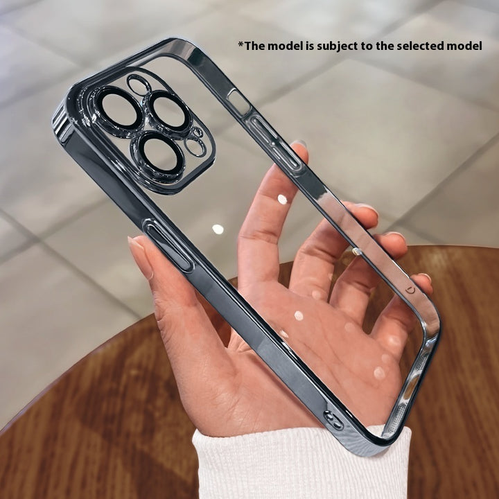 Приложимо за iPhone15 Телефон калъф с електропластиран TPU мек капак Прозрачно устойчив на капки