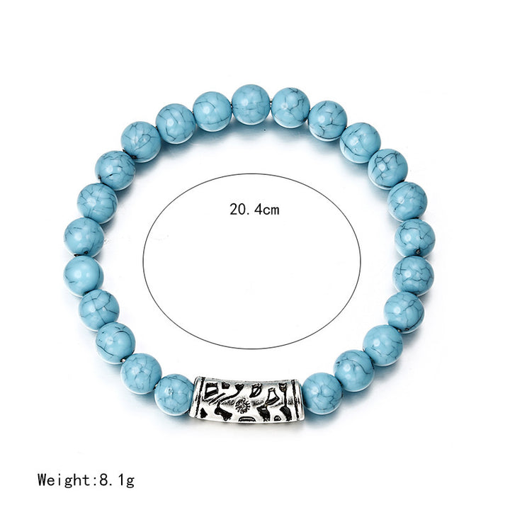 Bracelets en perles bleu acrylique classiques pour hommes femmes