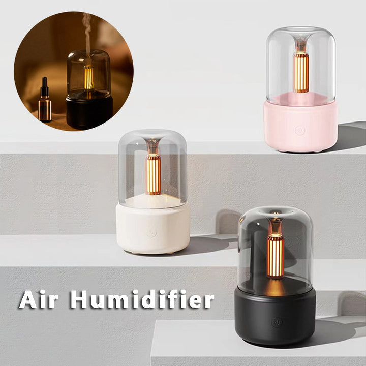 Atmosphère Light Humidificateur Candlelight Aroma diffuseur portable 120 ml électrique USB Humidificateur Cool Maker Maker Fogger 8-12 heures avec LED Light