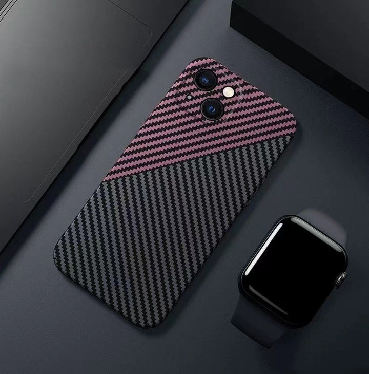 Carbon Fiber Phone Case Drop-resistant Protective Cover All-inclusive Lens