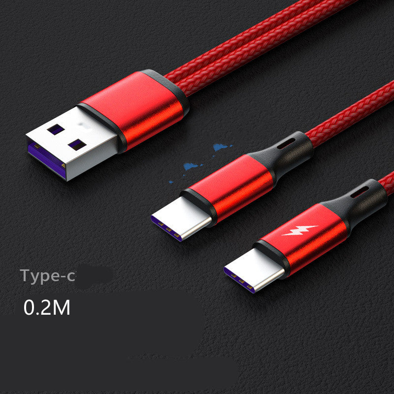 Twee in één datakabel één op twee oplaadkabel snel opladen 5a kabel