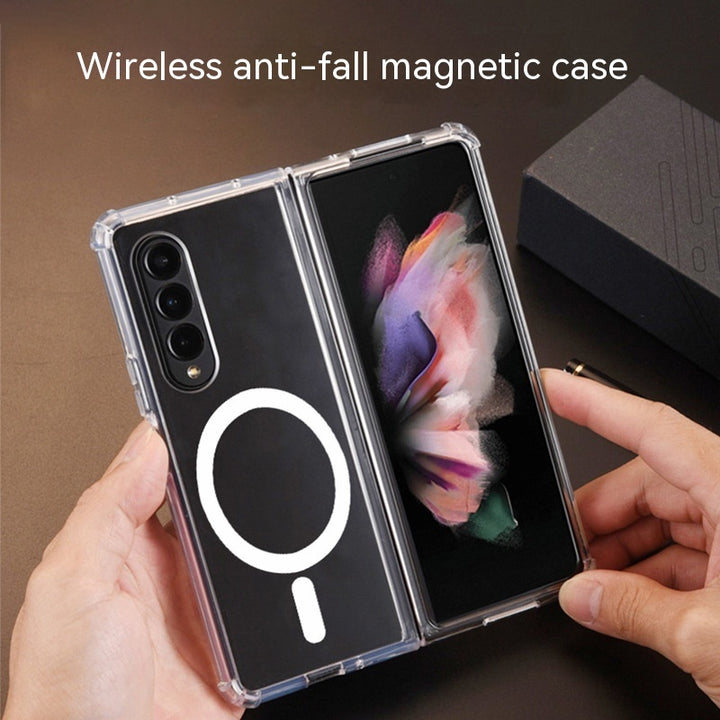 ZFLIP5 Fyra-hörn droppbeständig magnetisk transparent telefonfodral