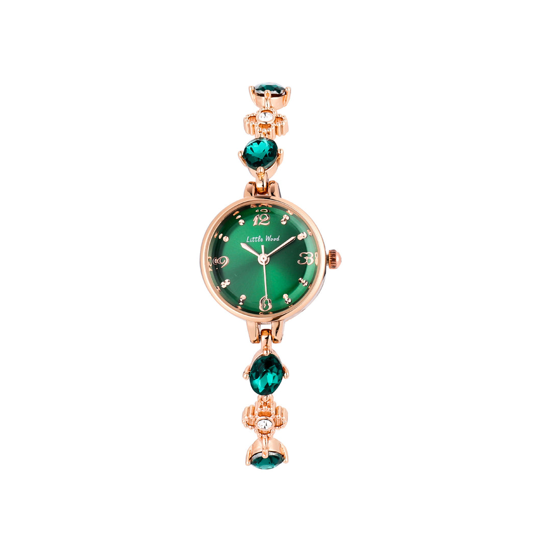 Kis zöld óra egyszerű, elegáns női karkötő óra ajándéka Jade Watch