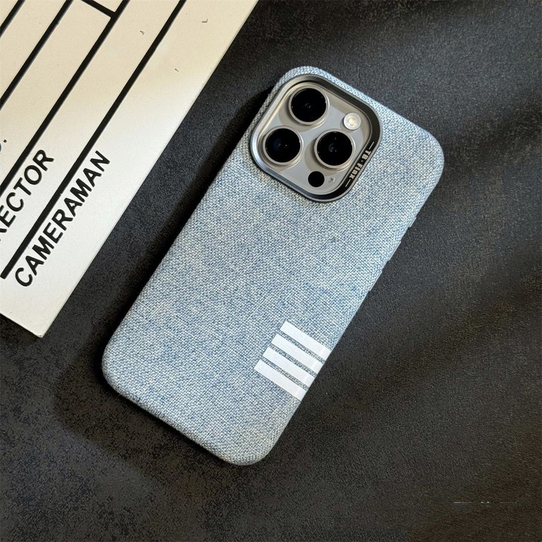 Phone Case Retro Linen Magnetic Drop-resistant Protective Case