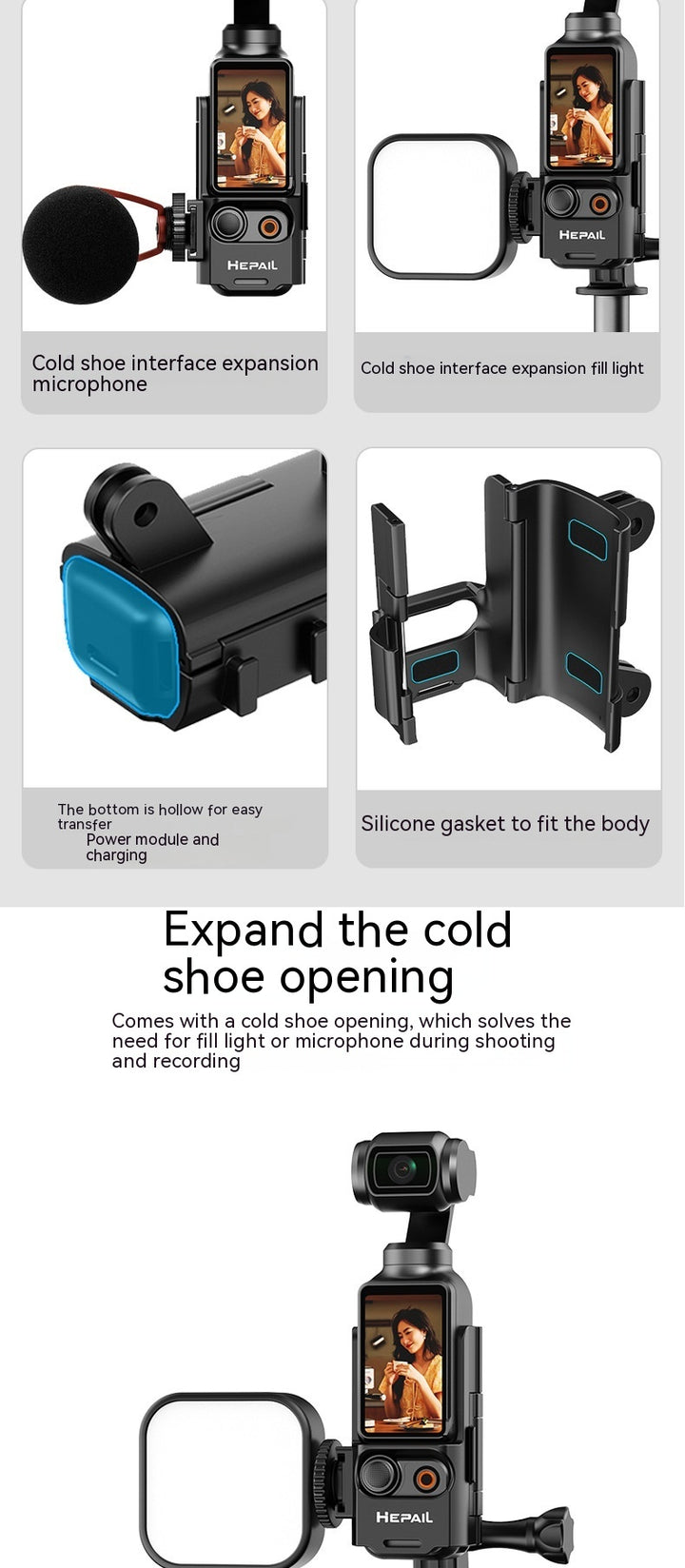 Pocket3 удължителни части Защита на рамката Удължаване на дръжката за студена обувка скоба