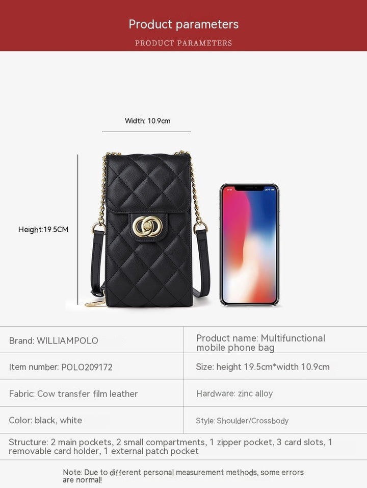 女性用レザーミニ女性バッグクラシック携帯電話バッグメッセンジャーバッグ