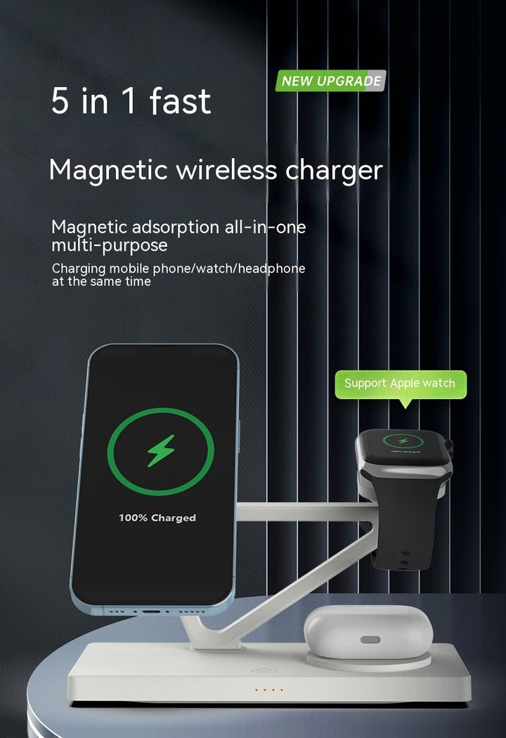 Five-in-one Multifunctional Magnetic Wireless Charger Night Light