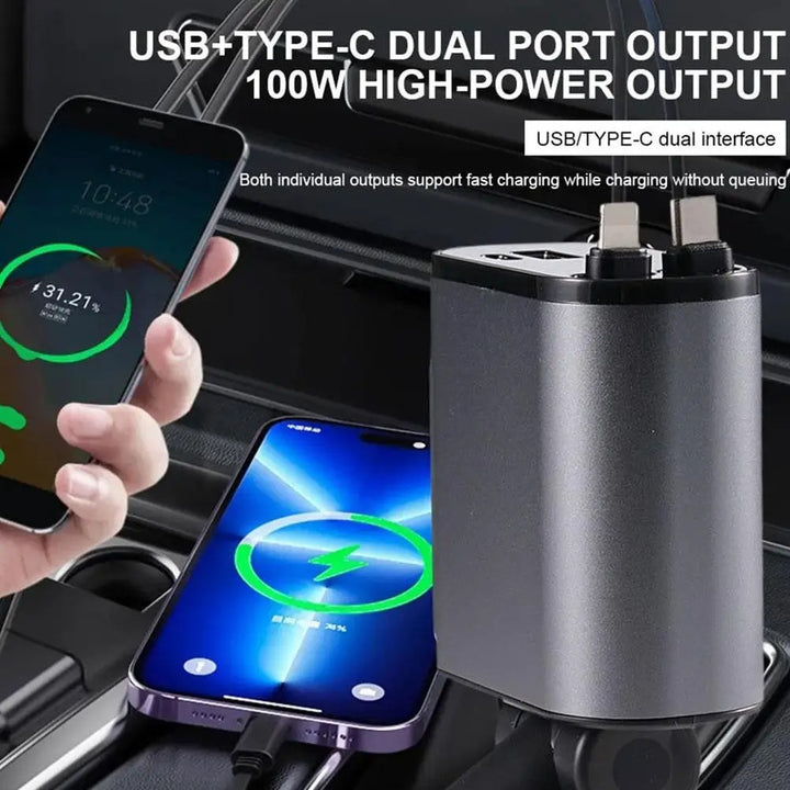 Digital Display Charging Adattatore USB Cigarette Accendino da uno a quattro