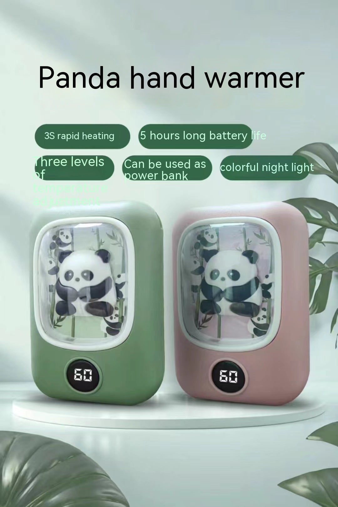 Panda Hand Warmer High Capacity Rechargeable Hand Warmer Hand Warmer Two-in-one Large Capacity Rechargeable Hand Warmer
