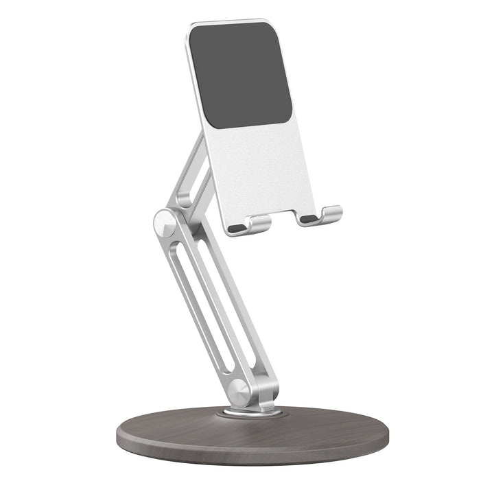 Madera Base de grano Aluminio Altura de escritorio de aluminio Aumento de la tableta de teléfono móvil plegable plegable soporte